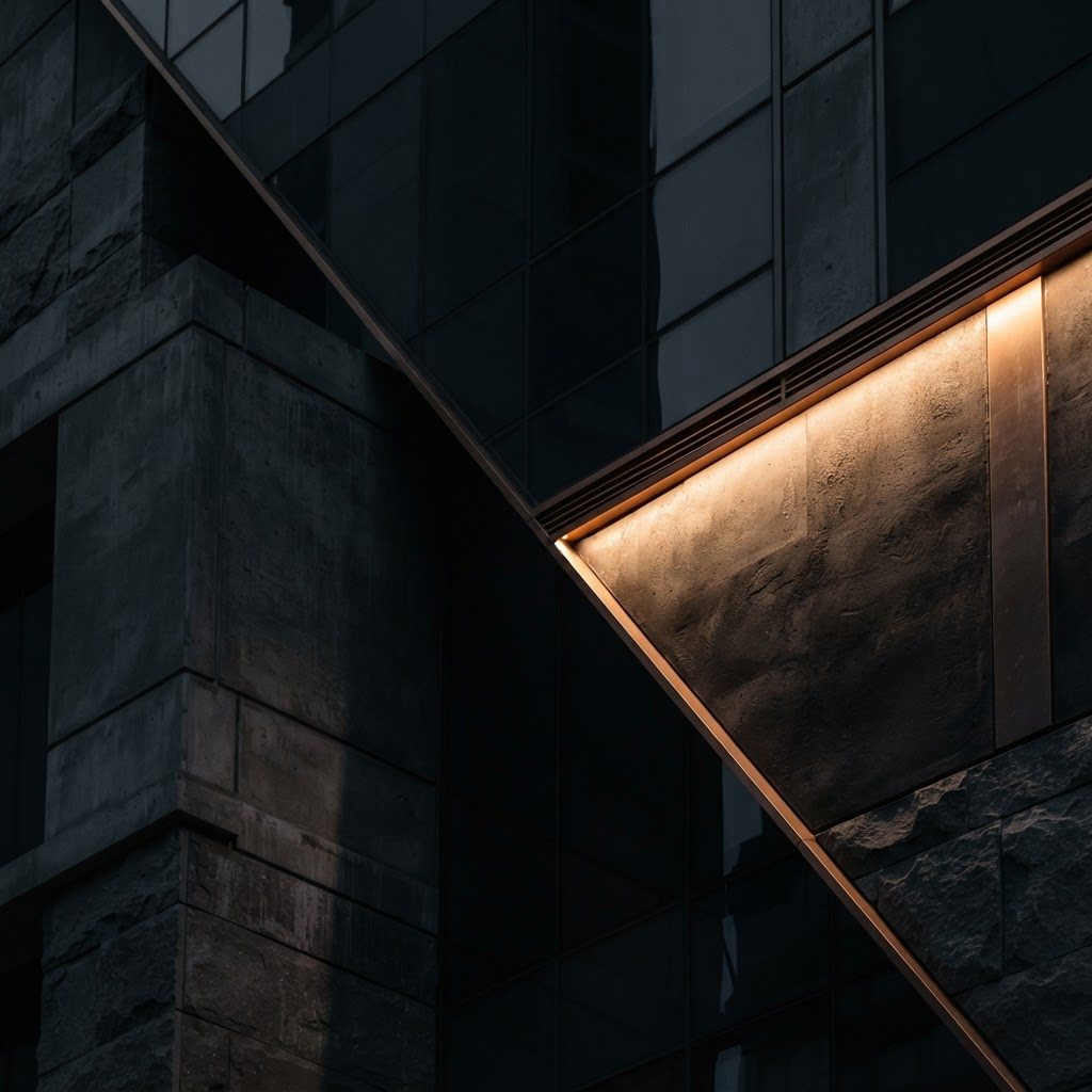 Abstract architectural detail representing structure and system